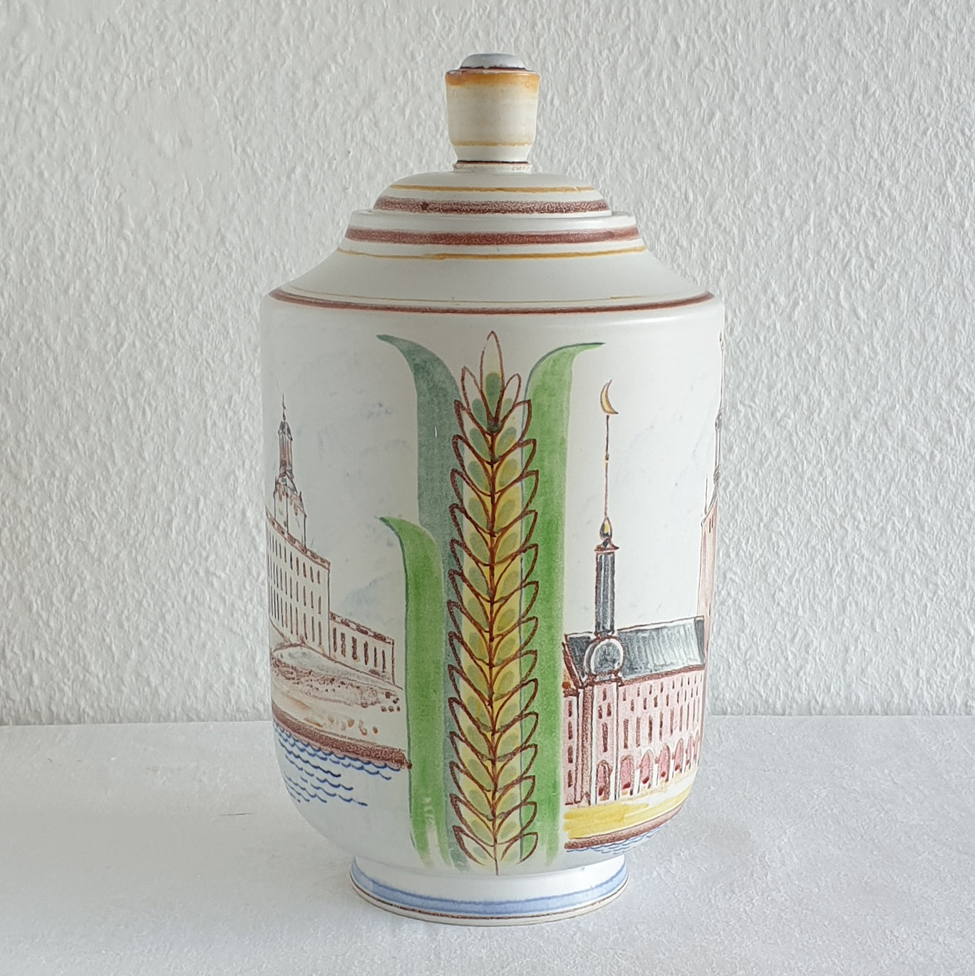 Rörstrand OSKAR DAHL Unique Large Decorated Stoneware Urn / Vase Mollaris.com 