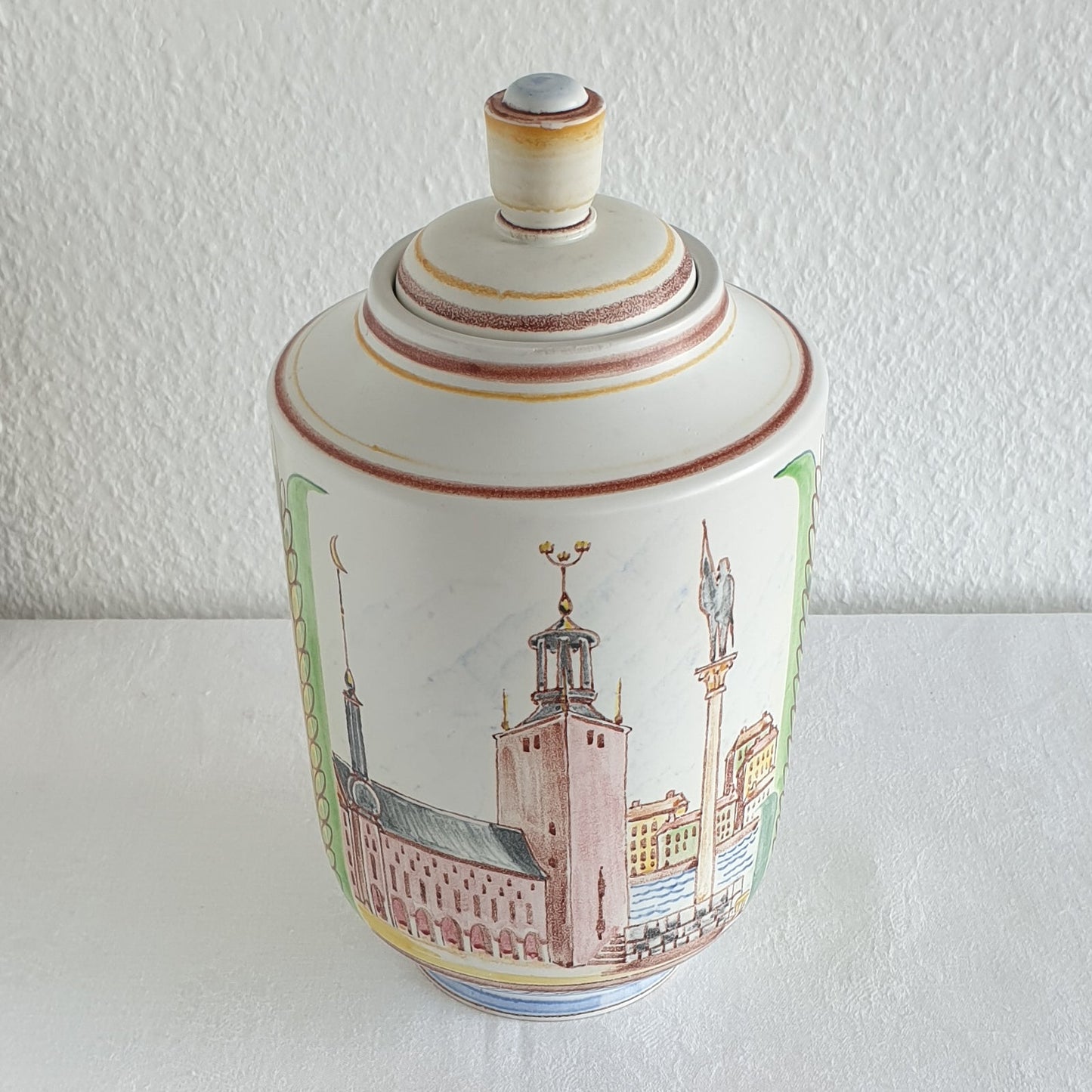 Rörstrand OSKAR DAHL Unique Large Decorated Stoneware Urn / Vase Mollaris.com 