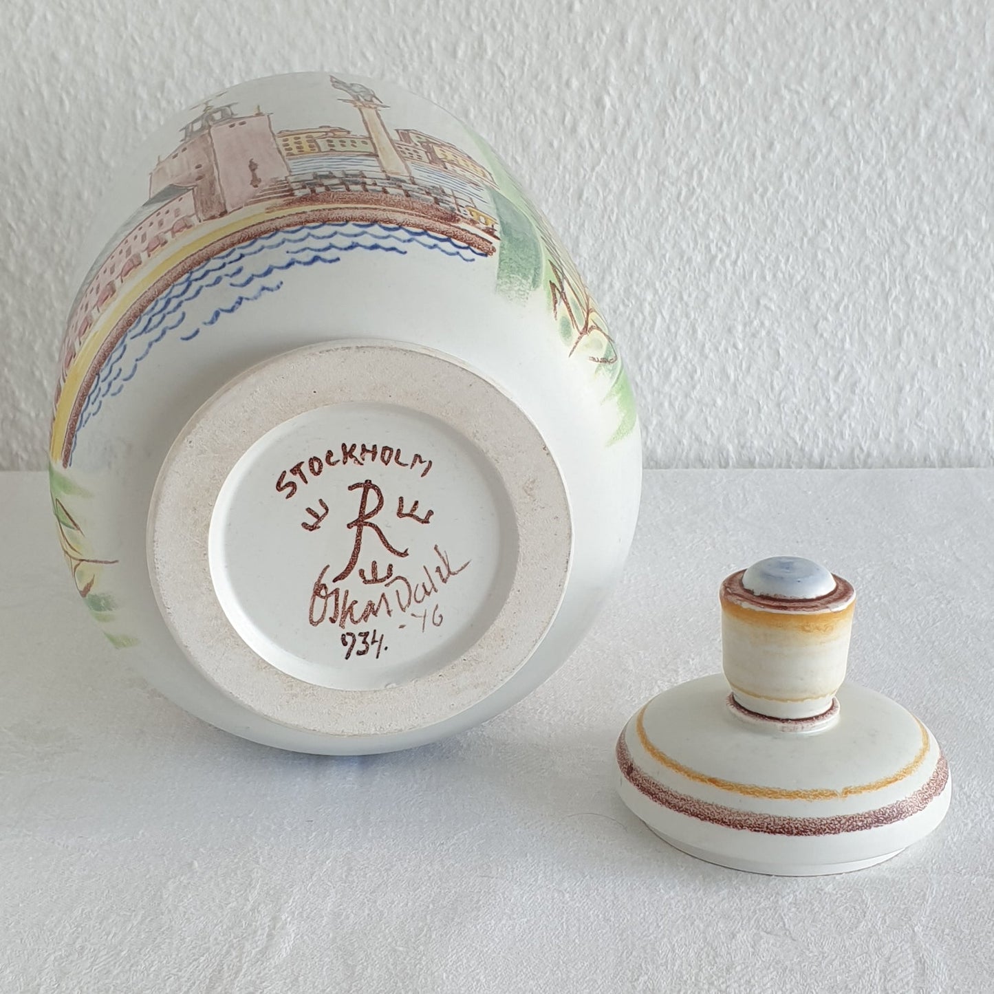 Rörstrand OSKAR DAHL Unique Large Decorated Stoneware Urn / Vase Mollaris.com 