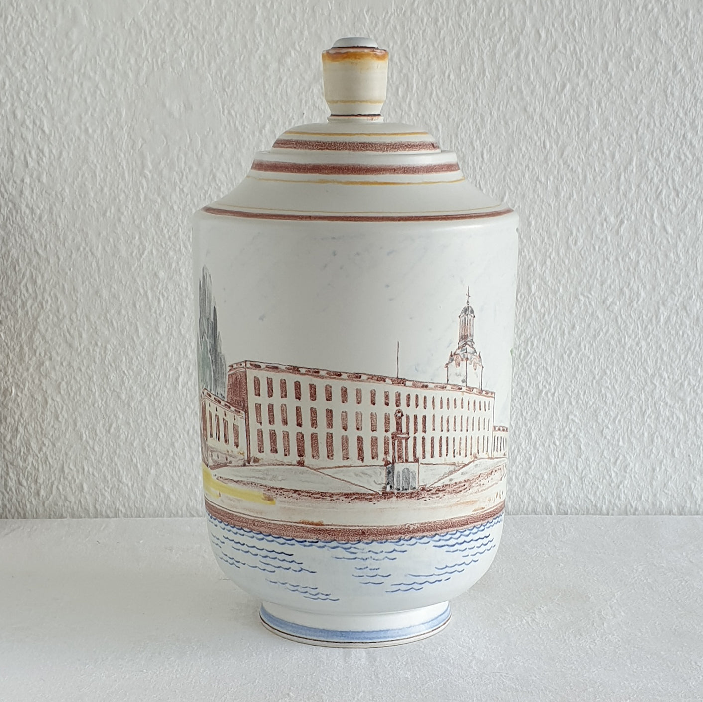 Rörstrand OSKAR DAHL Unique Large Decorated Stoneware Urn / Vase Mollaris.com 