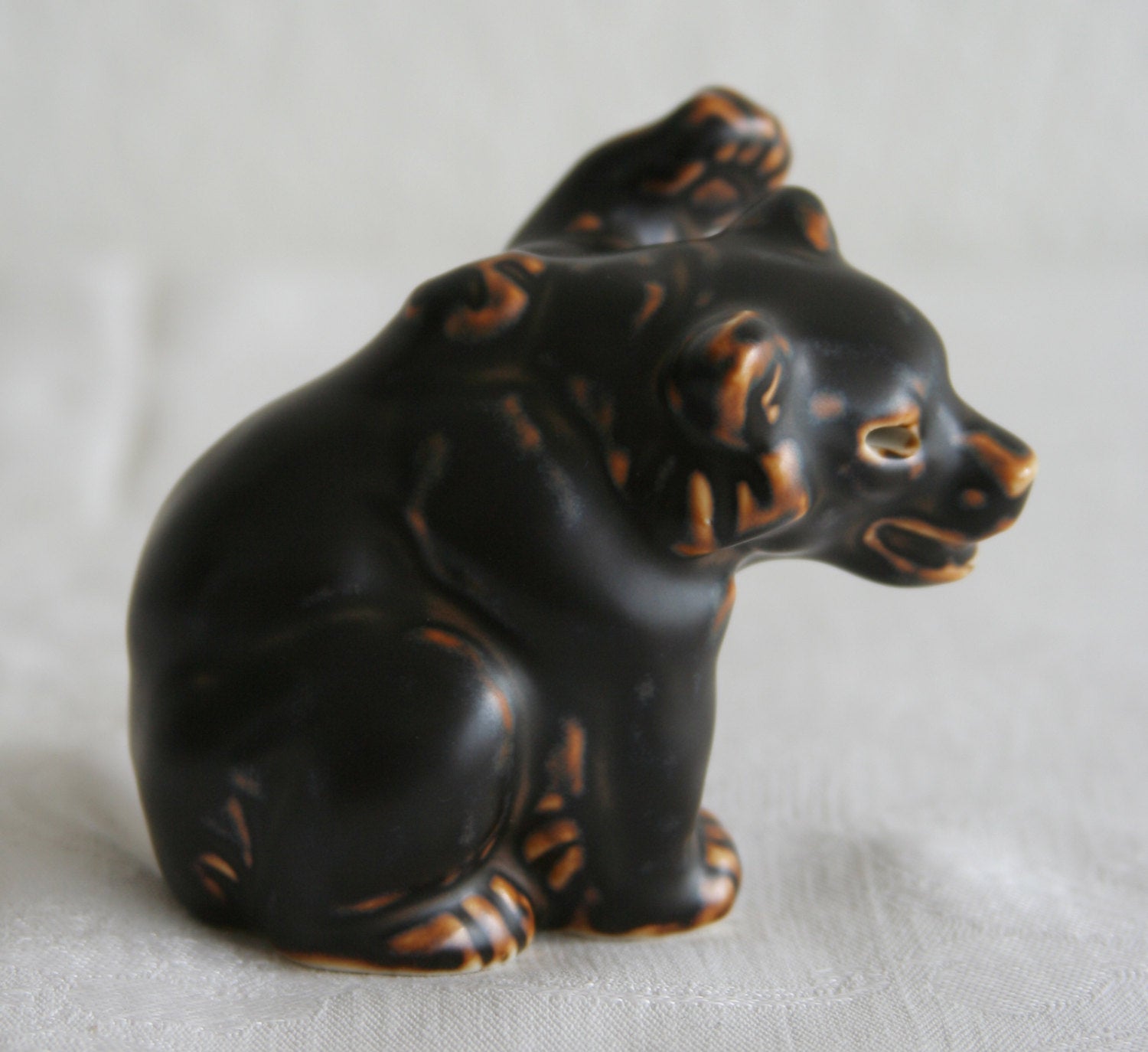 Royal Copenhagen KNUD KYHN Sung Glazed Stoneware Bear Cub Figurine # 21433 Mollaris.com 