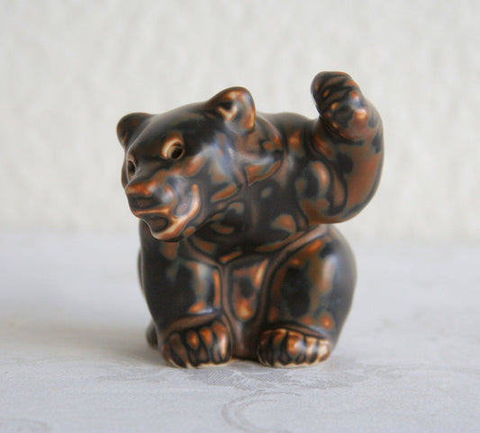 Royal Copenhagen KNUD KYHN Sung Glazed Stoneware Bear Cub Figurine # 21433 Mollaris.com 