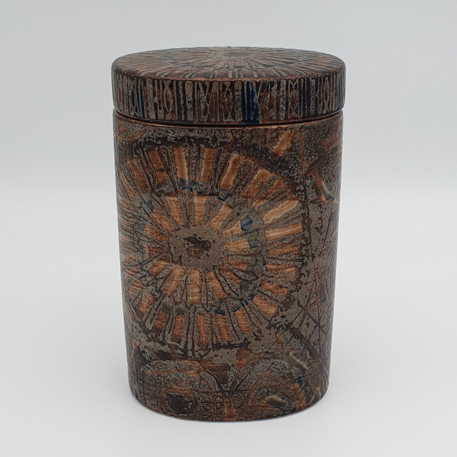 Royal Copenhagen NILS THORSSON Tall Baca Faiance Lidded Jar Mollaris.com 