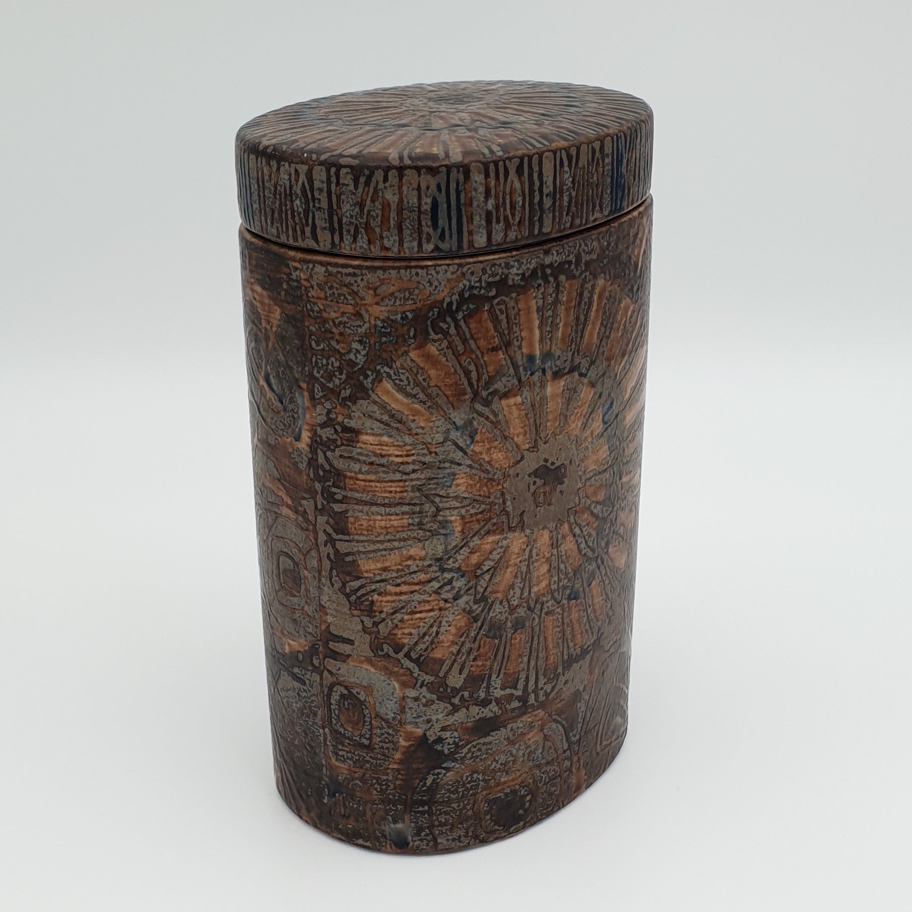 Royal Copenhagen NILS THORSSON Tall Baca Faiance Lidded Jar Mollaris.com 
