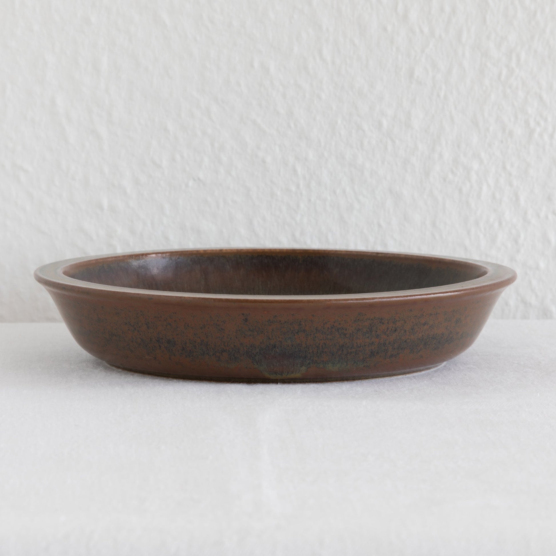 SAXBO Red Brown Olive Green Harefur Glazed Stoneware Bowl / Tray Mollaris.com 
