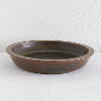 SAXBO Red Brown Olive Green Harefur Glazed Stoneware Bowl / Tray Mollaris.com 