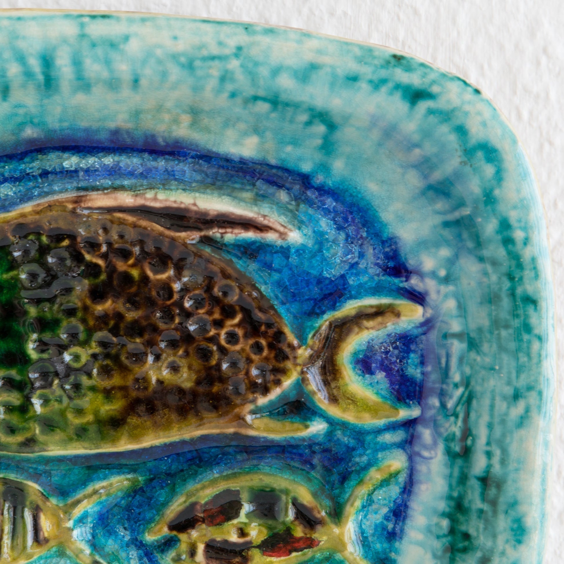 SCHRAMBERG SMF Colorful Fused Glass Stoneware Fish Tray / Bowl Mollaris.com 