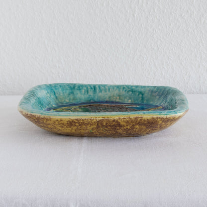 SCHRAMBERG SMF Colorful Fused Glass Stoneware Fish Tray / Bowl Mollaris.com 