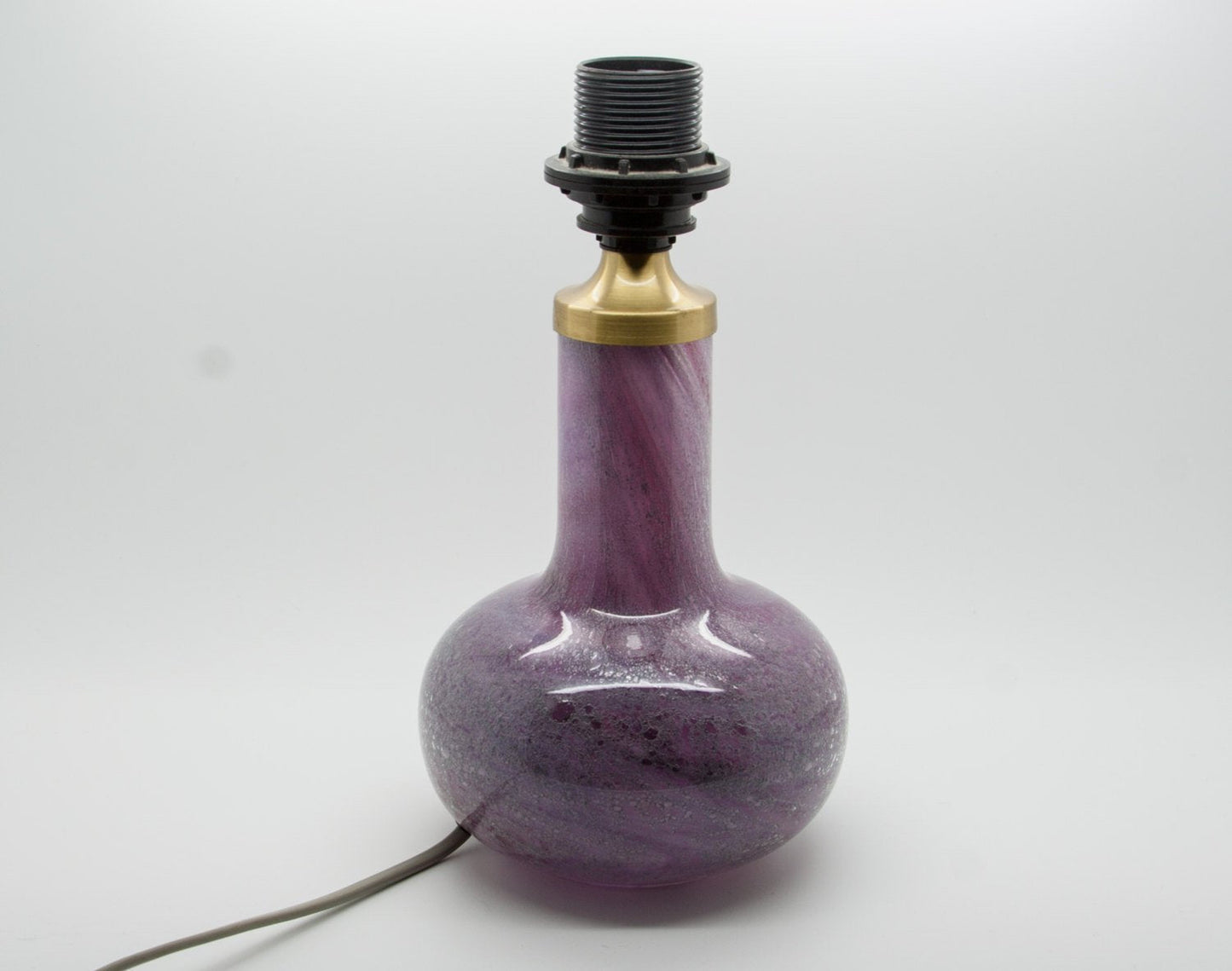 SIDSE WERNER Holmegaard TROLDGLAS Amethyst Marbled Crystal Glass Table Lamp Mollaris.com 