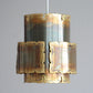 SVEN AAGE HOLM SØRENSEN Modernist BRUTALIST Oxidized Brass Pendant Light Mollaris.com 