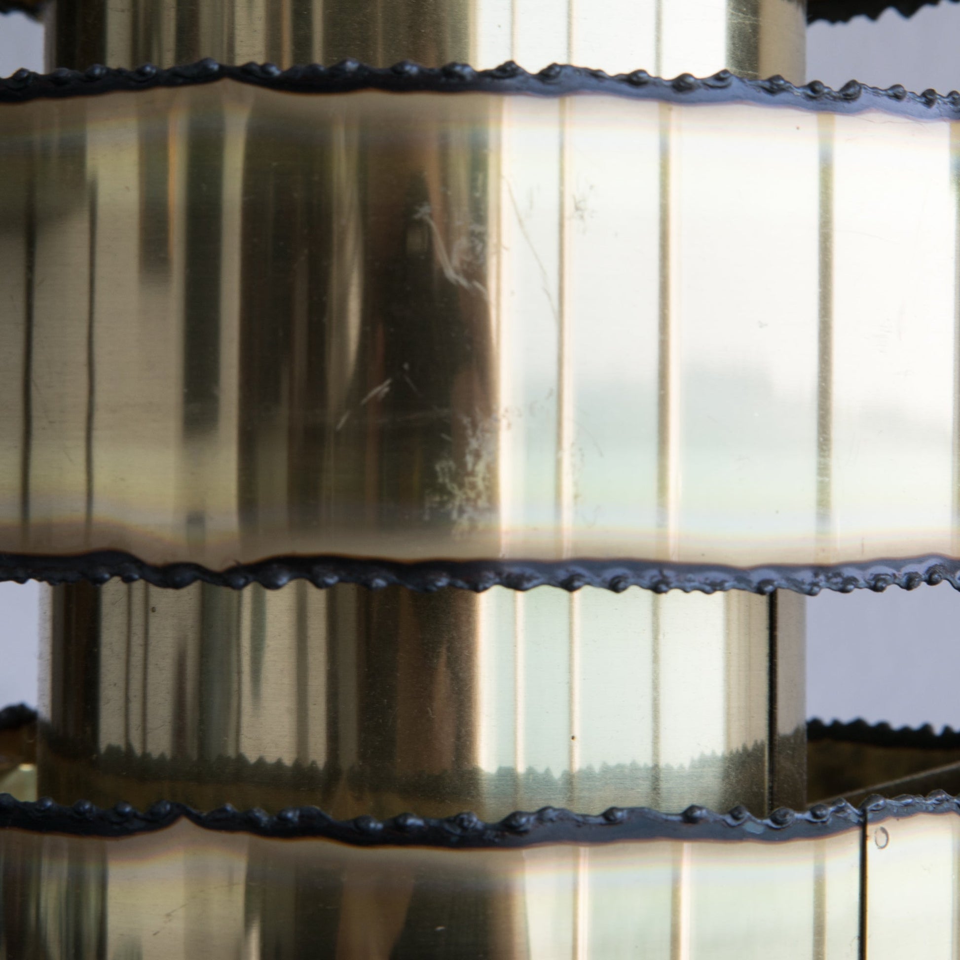 SVEN AAGE HOLM SØRENSEN Modernist BRUTALIST Cylinder Oxidized Brass Pendant Light Mollaris.com 