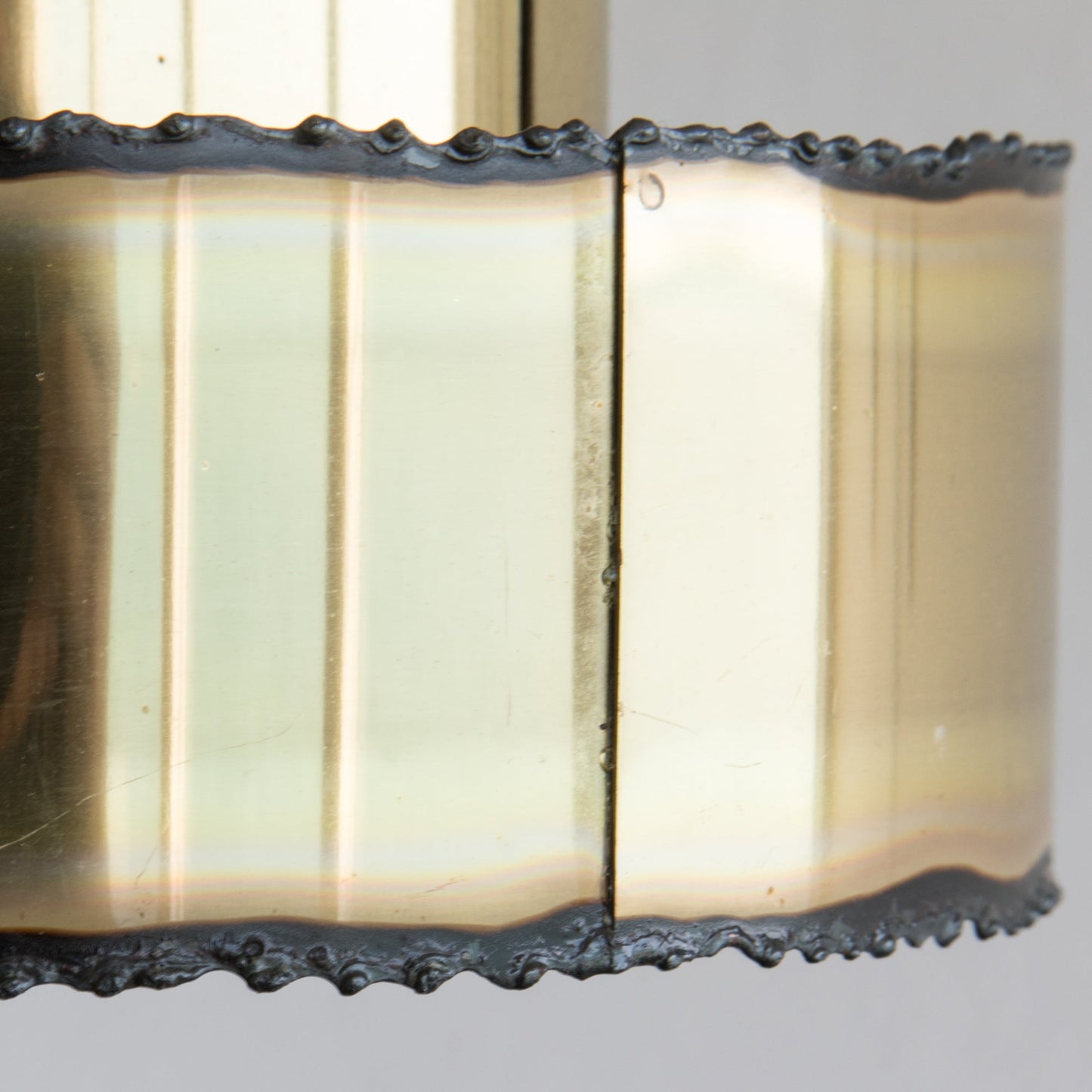 SVEN AAGE HOLM SØRENSEN Modernist BRUTALIST Cylinder Oxidized Brass Pendant Light Mollaris.com 