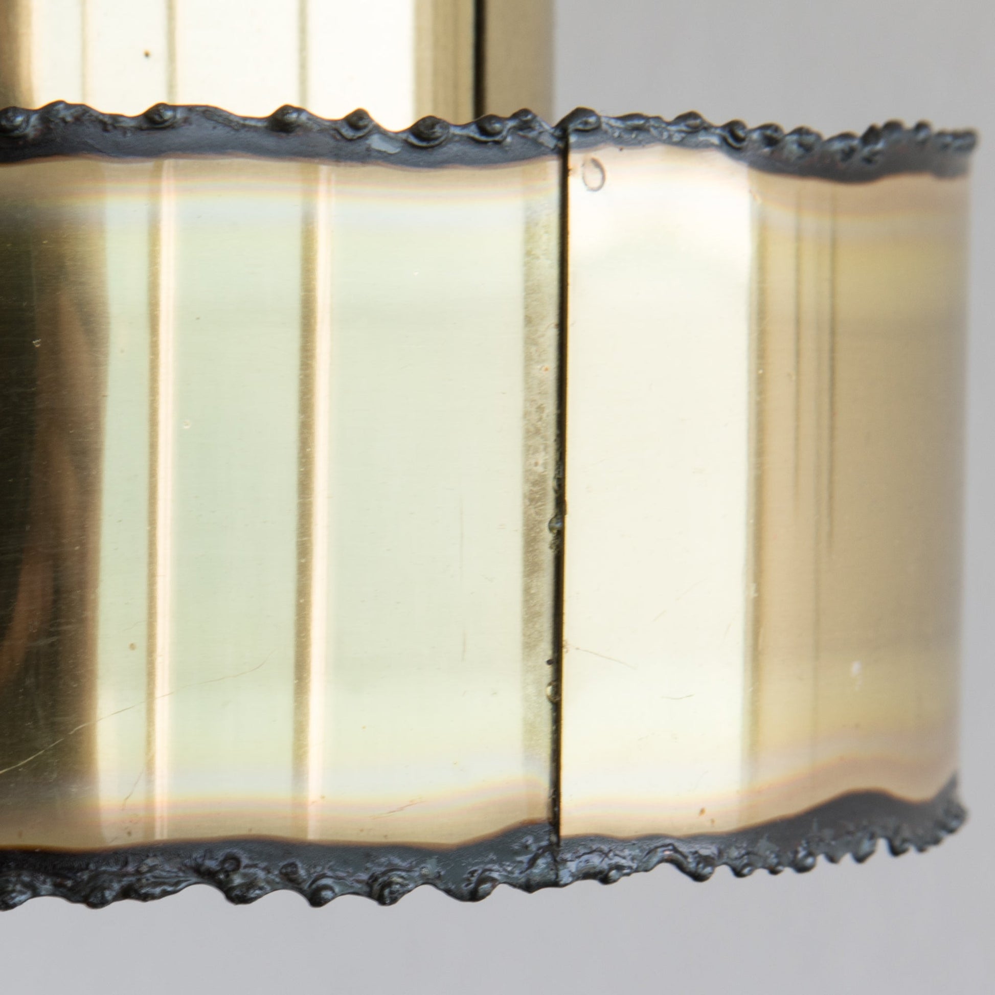 SVEN AAGE HOLM SØRENSEN Modernist BRUTALIST Cylinder Oxidized Brass Pendant Light Mollaris.com 