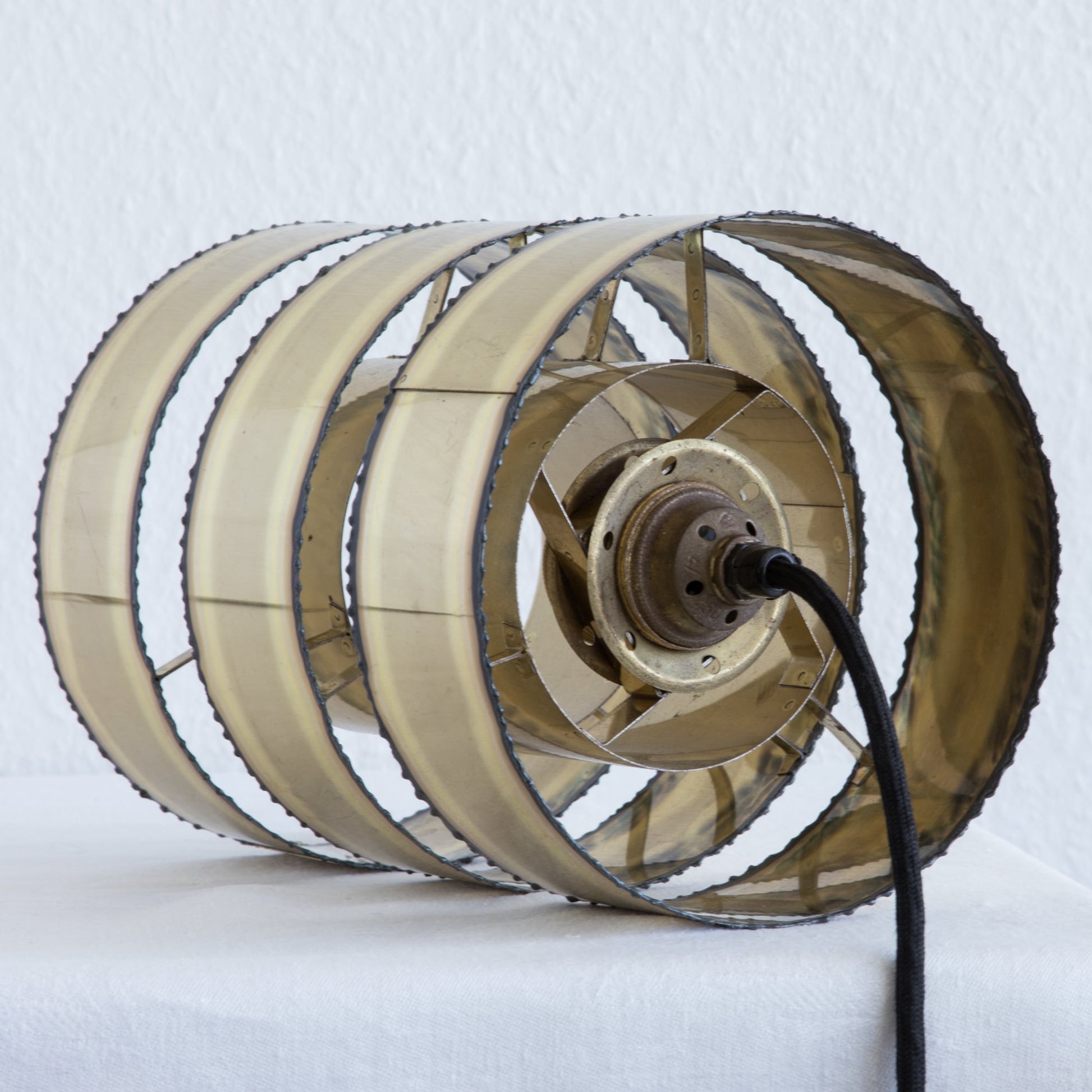 SVEN AAGE HOLM SØRENSEN Modernist BRUTALIST Cylinder Oxidized Brass Pendant Light Mollaris.com 