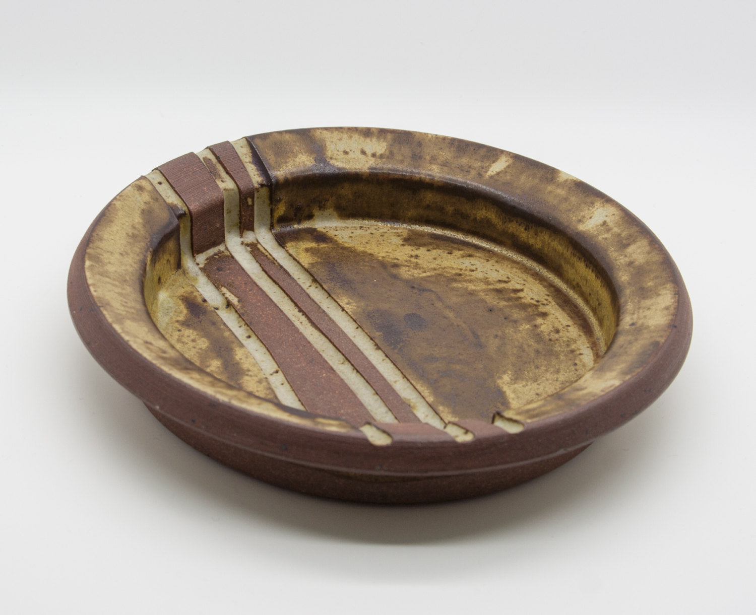 WÜRTZ Ceramics Brown Yellow Glazed Stoneware Tray Mollaris.com 