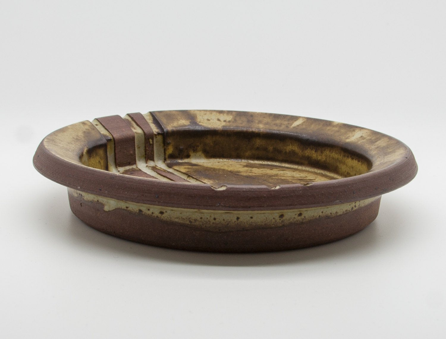 WÜRTZ Ceramics Brown Yellow Glazed Stoneware Tray Mollaris.com 