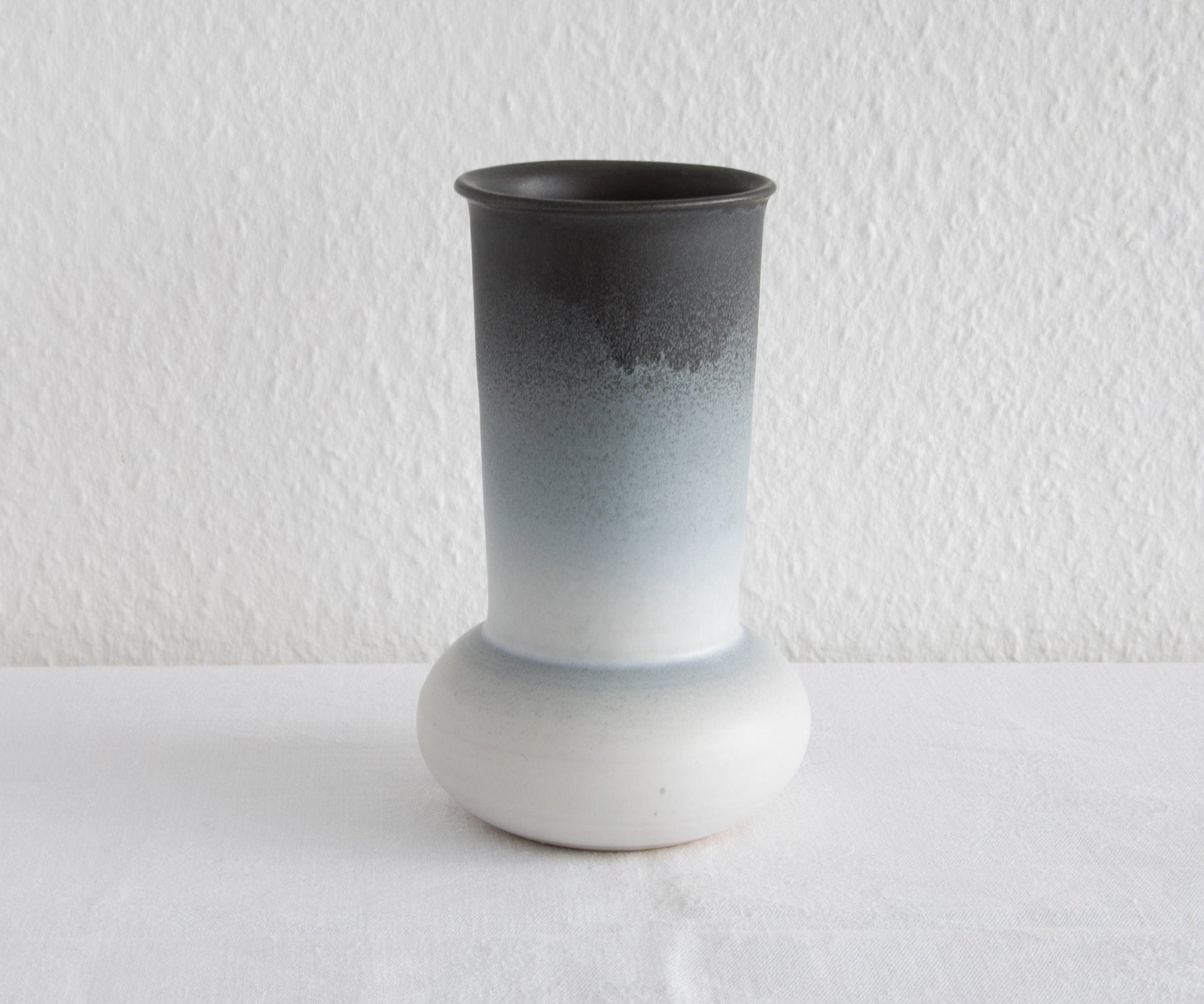 WÜRTZ Ceramics Contemporary Black Grey Gradient-Glazed Stoneware Vase Mollaris.com 