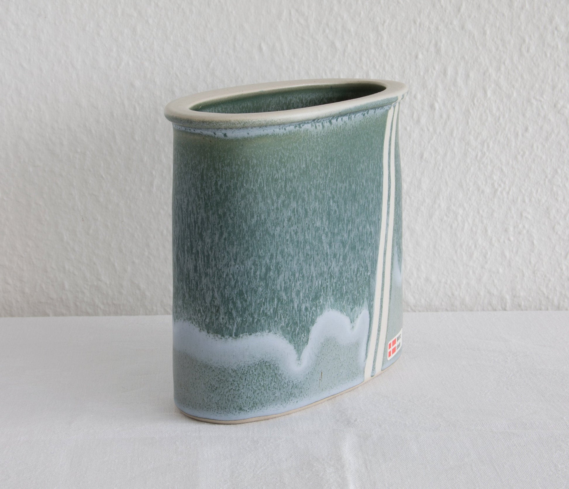 WÜRTZ Ceramics Contemporary Grey Beige Glazed Stoneware Letter Vase Mollaris.com 