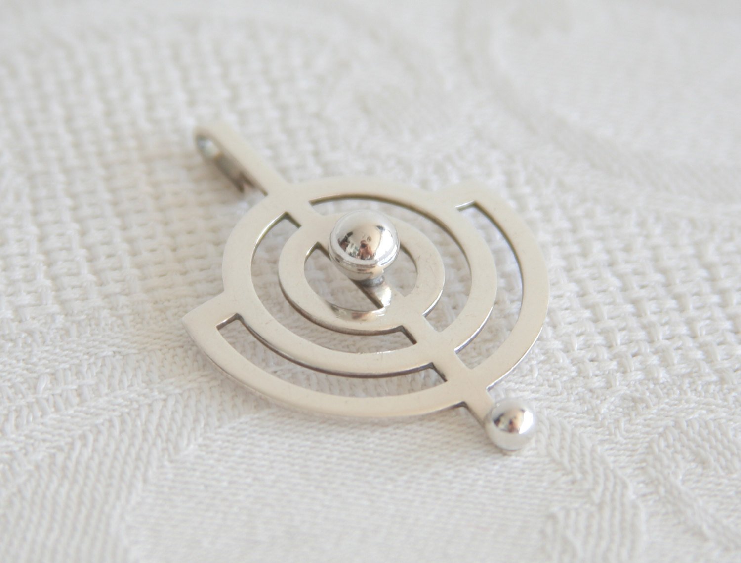 WILLY WINNAESS Modernist Planet Solid Silver (830S) Pendant Mollaris.com 