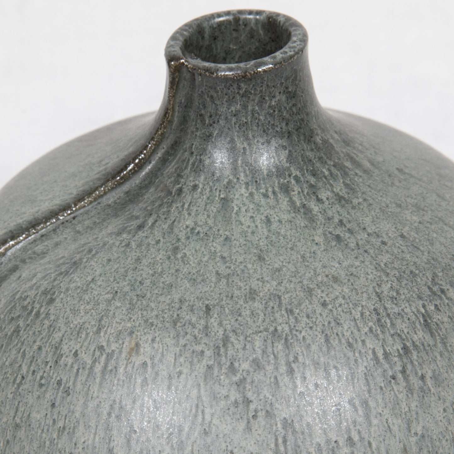 WÜRTZ Ceramics Contemporary Bulbous Grey-Patterned Glazed Stoneware Vase Mollaris.com 