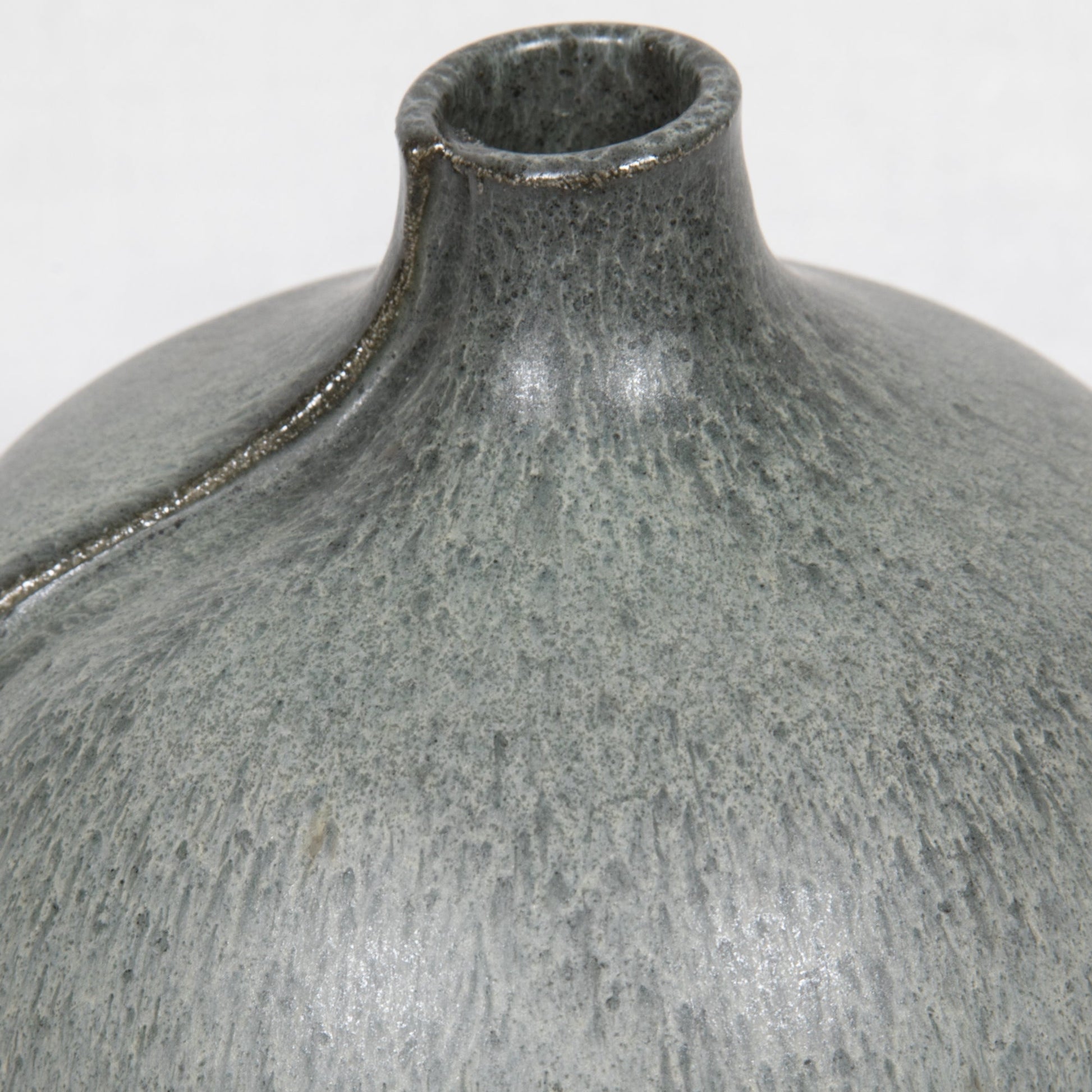 WÜRTZ Ceramics Contemporary Bulbous Grey-Patterned Glazed Stoneware Vase Mollaris.com 