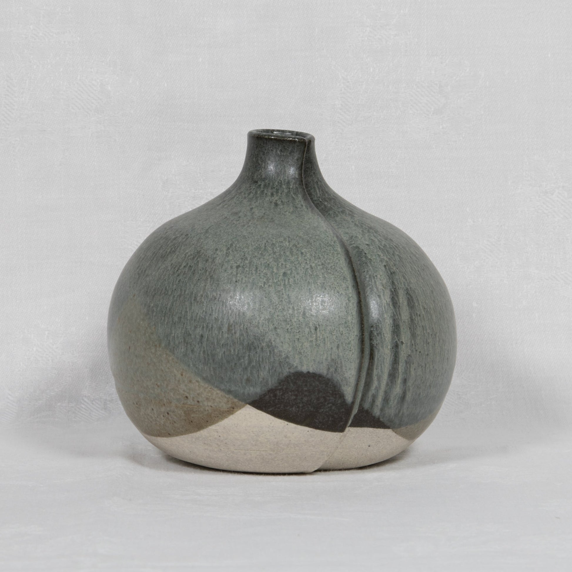 WÜRTZ Ceramics Contemporary Bulbous Grey-Patterned Glazed Stoneware Vase Mollaris.com 