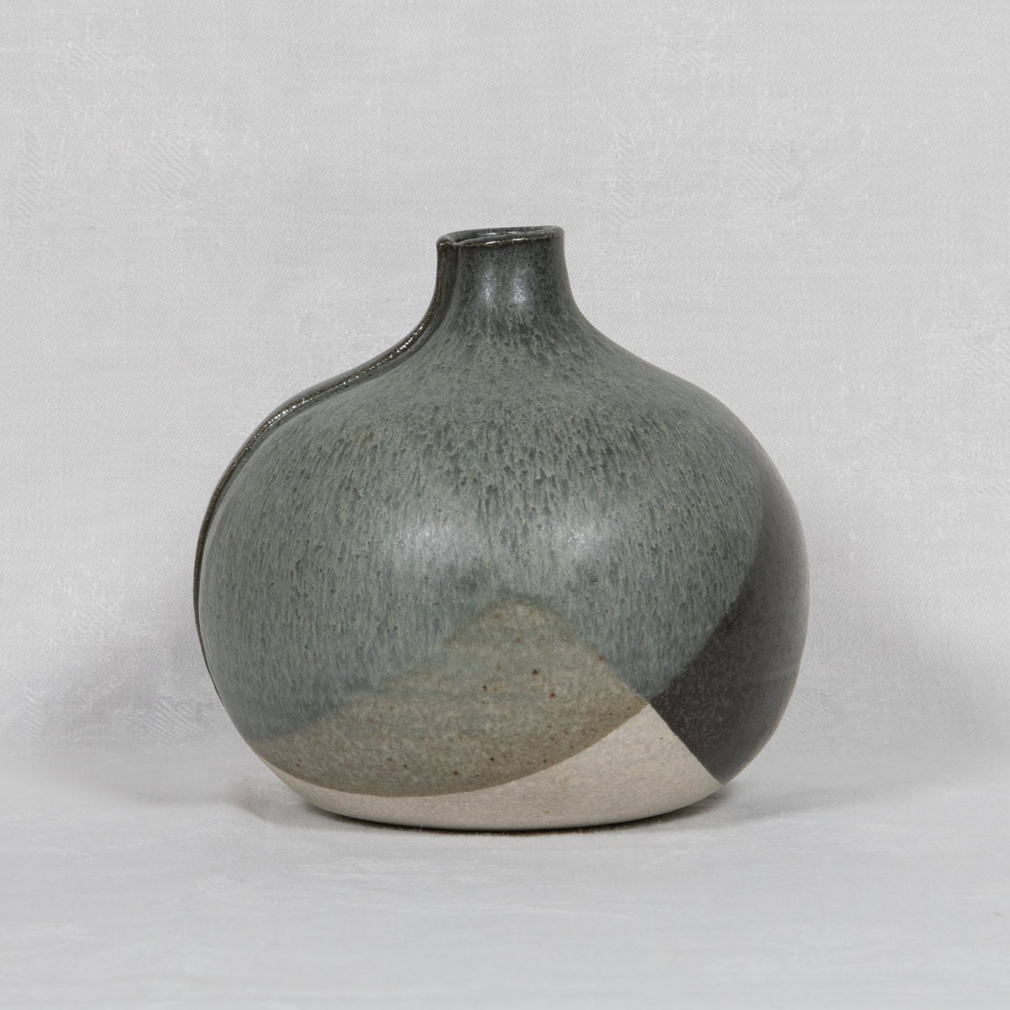 WÜRTZ Ceramics Contemporary Bulbous Grey-Patterned Glazed Stoneware Vase Mollaris.com 