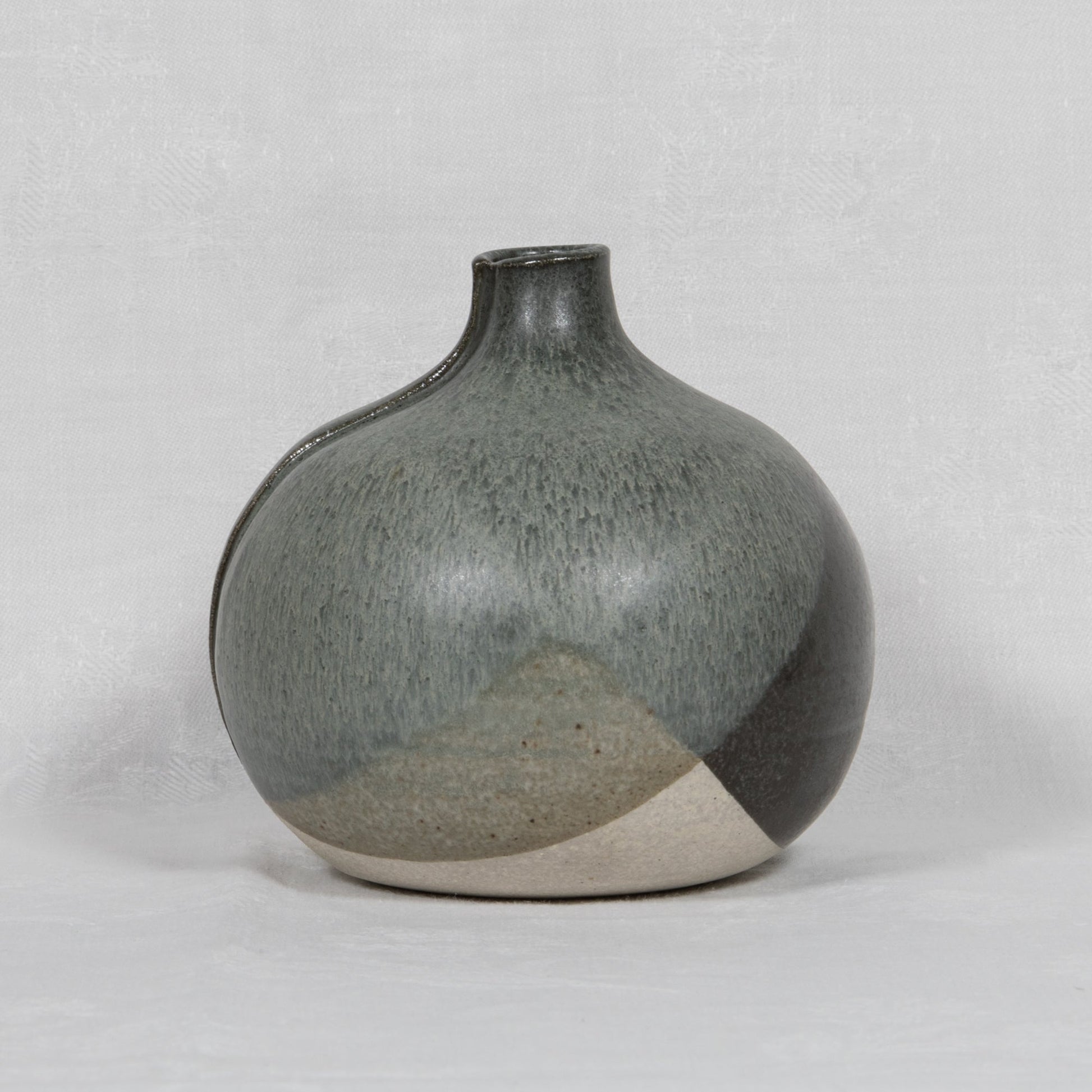 WÜRTZ Ceramics Contemporary Bulbous Grey-Patterned Glazed Stoneware Vase Mollaris.com 