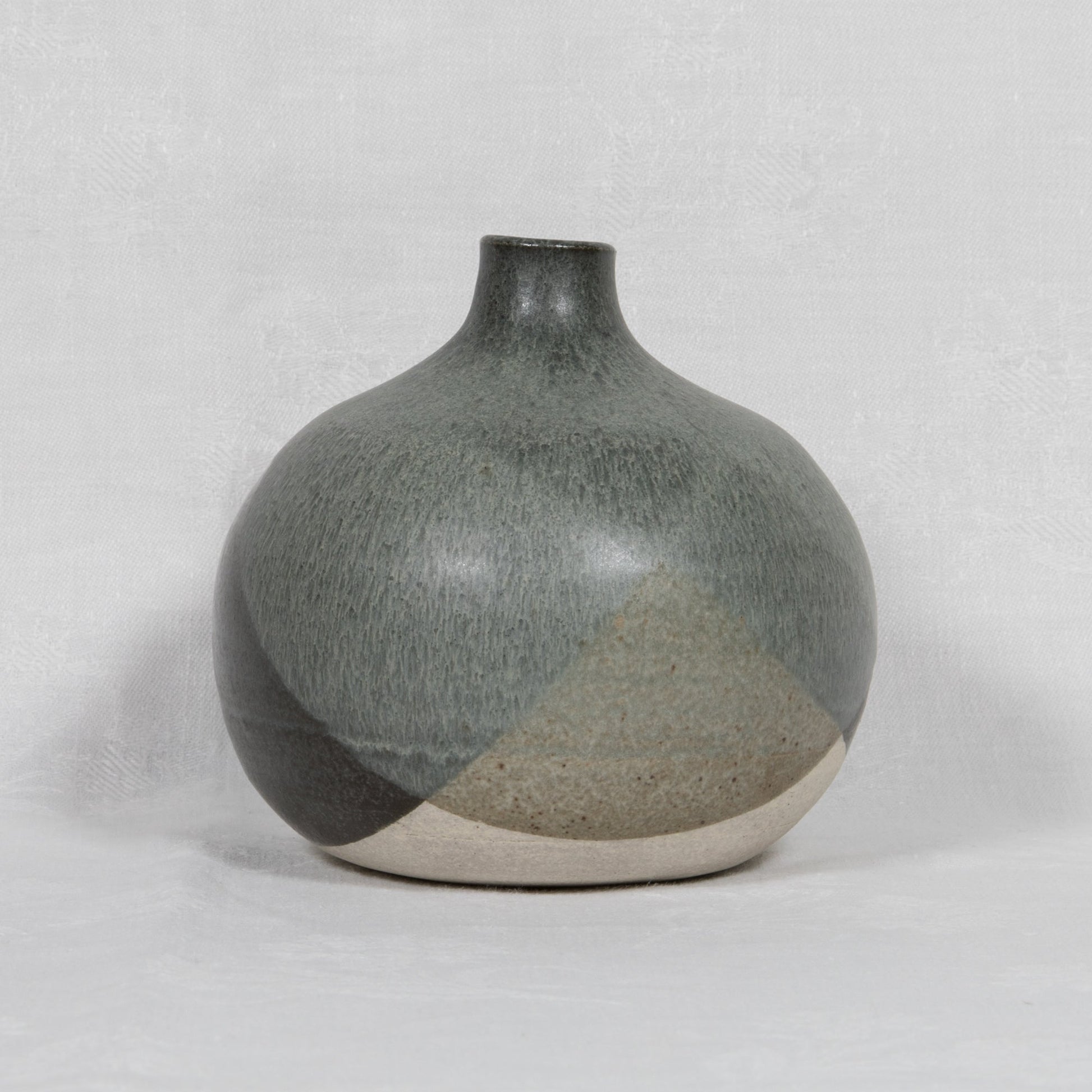 WÜRTZ Ceramics Contemporary Bulbous Grey-Patterned Glazed Stoneware Vase Mollaris.com 