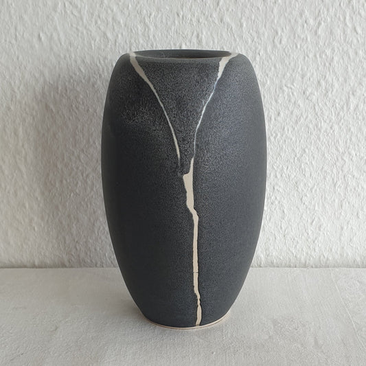 WÜRTZ Ceramics Contemporary Grey-Patterned Glazed Stoneware Vase Mollaris.com 