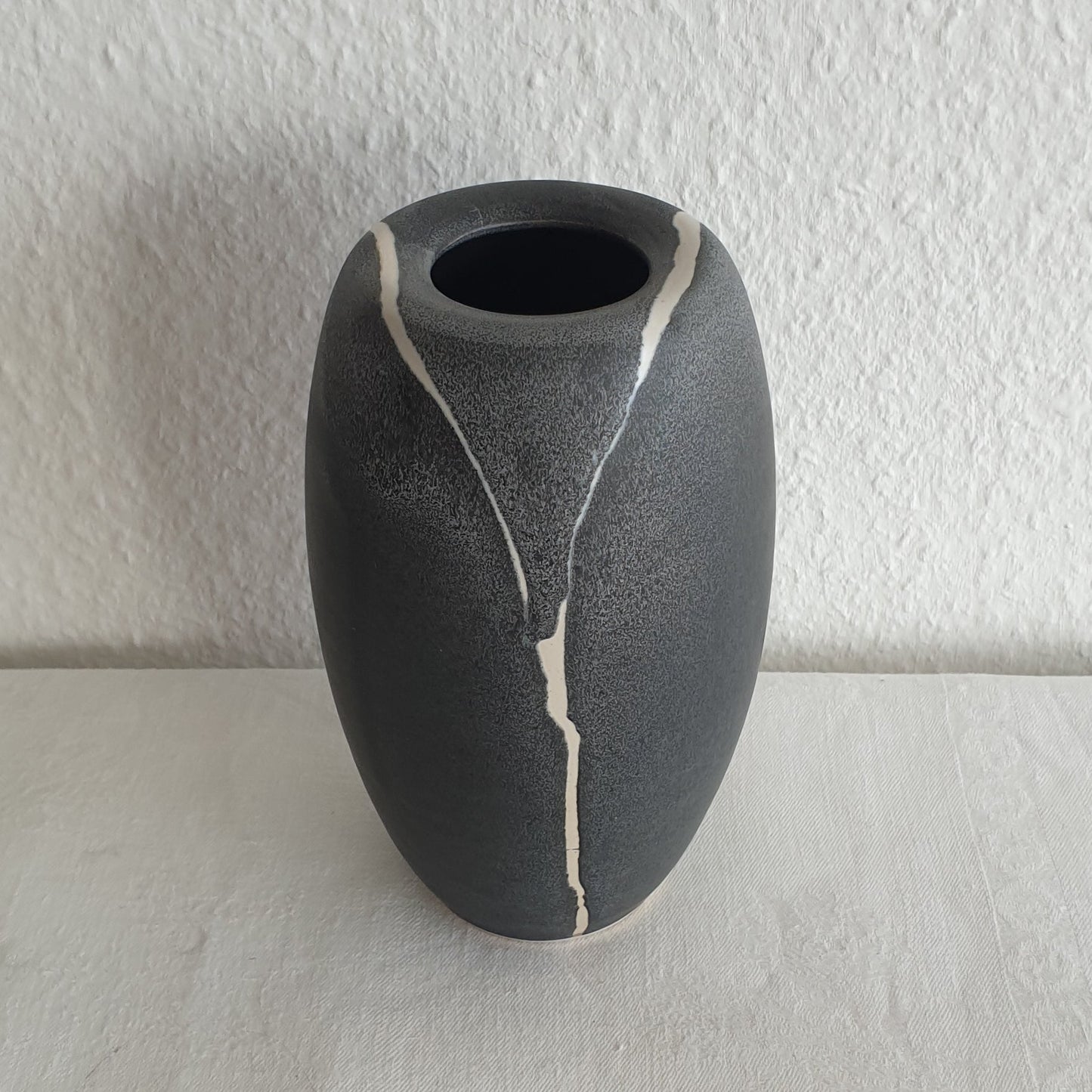 WÜRTZ Ceramics Contemporary Grey-Patterned Glazed Stoneware Vase Mollaris.com 