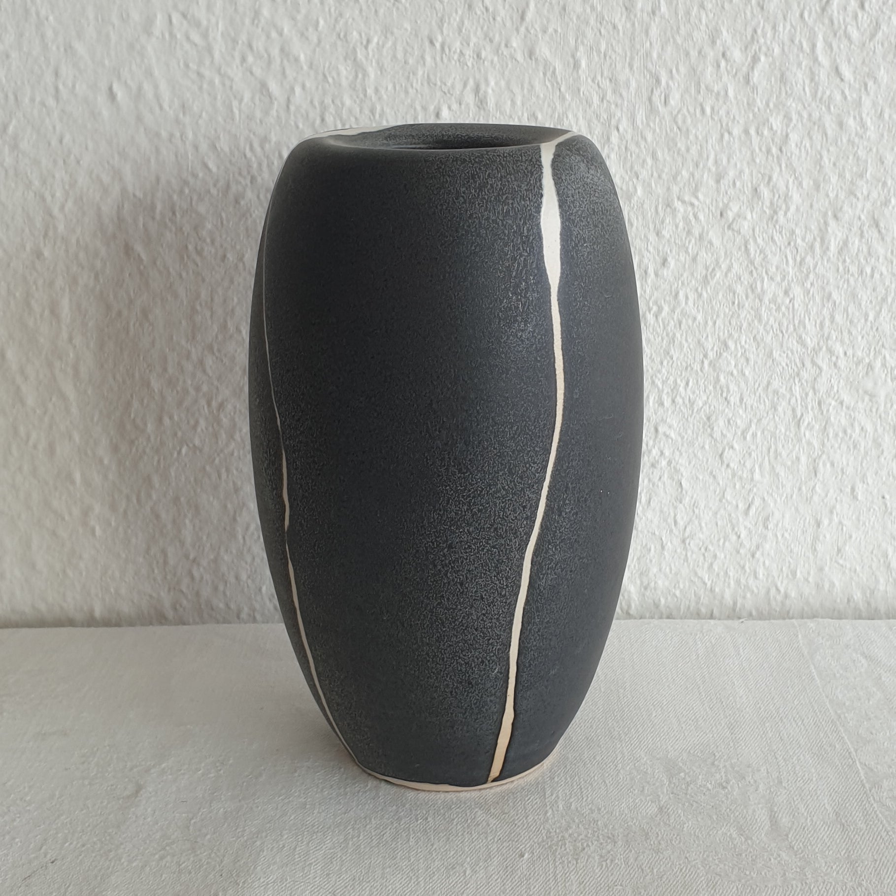 WÜRTZ Ceramics Contemporary Grey-Patterned Glazed Stoneware Vase Mollaris.com 
