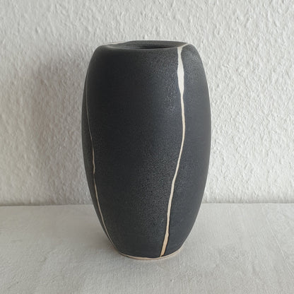 WÜRTZ Ceramics Contemporary Grey-Patterned Glazed Stoneware Vase Mollaris.com 