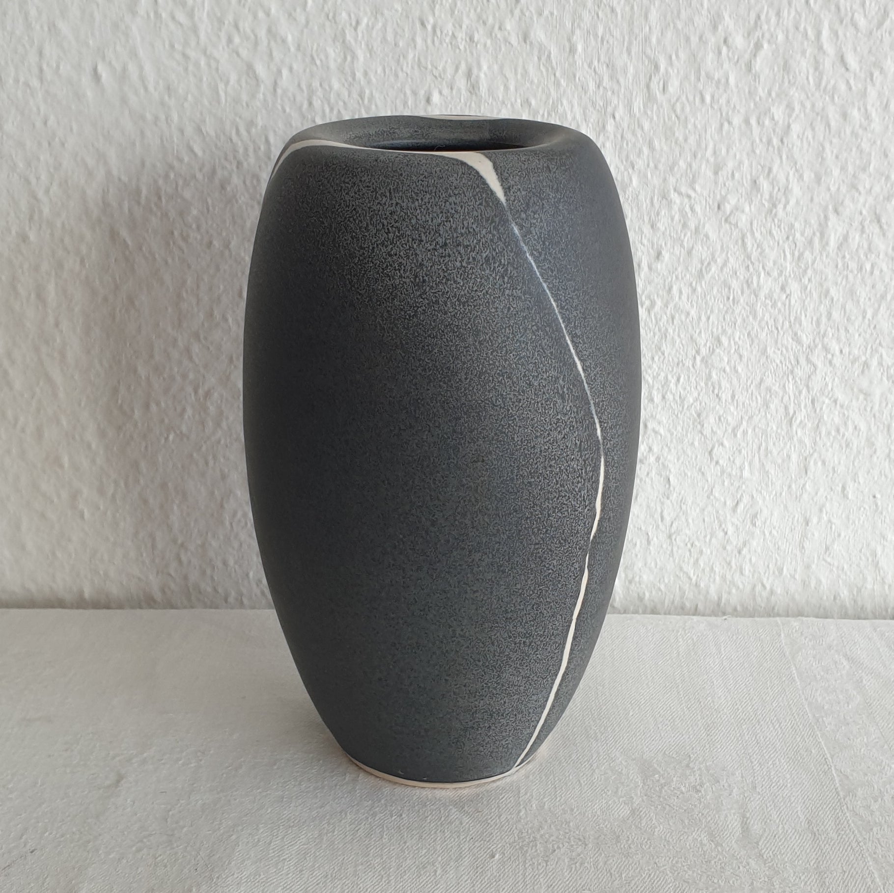 WÜRTZ Ceramics Contemporary Grey-Patterned Glazed Stoneware Vase Mollaris.com 
