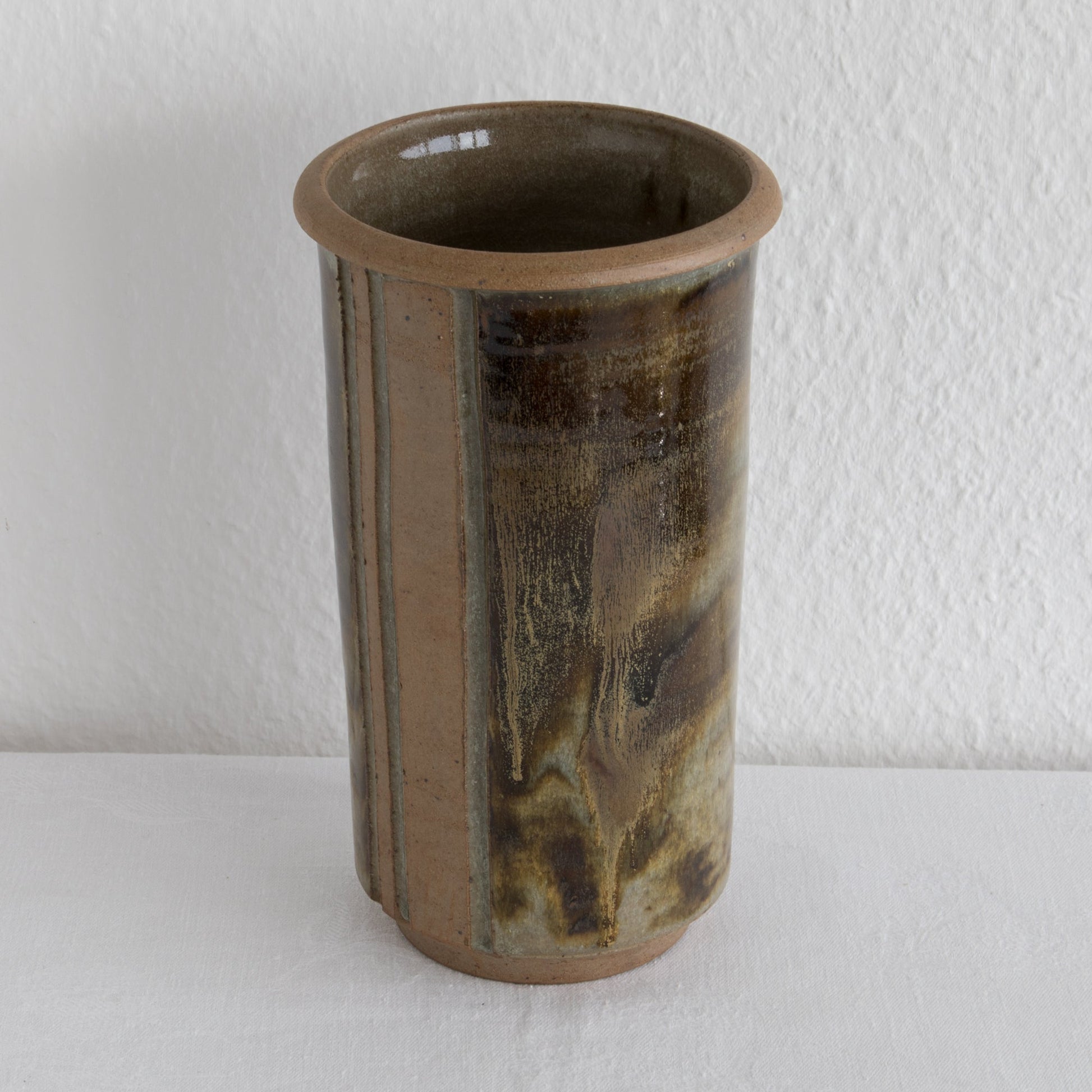WÜRTZ Ceramics Large Brown Glazed Stoneware Vase Mollaris.com 