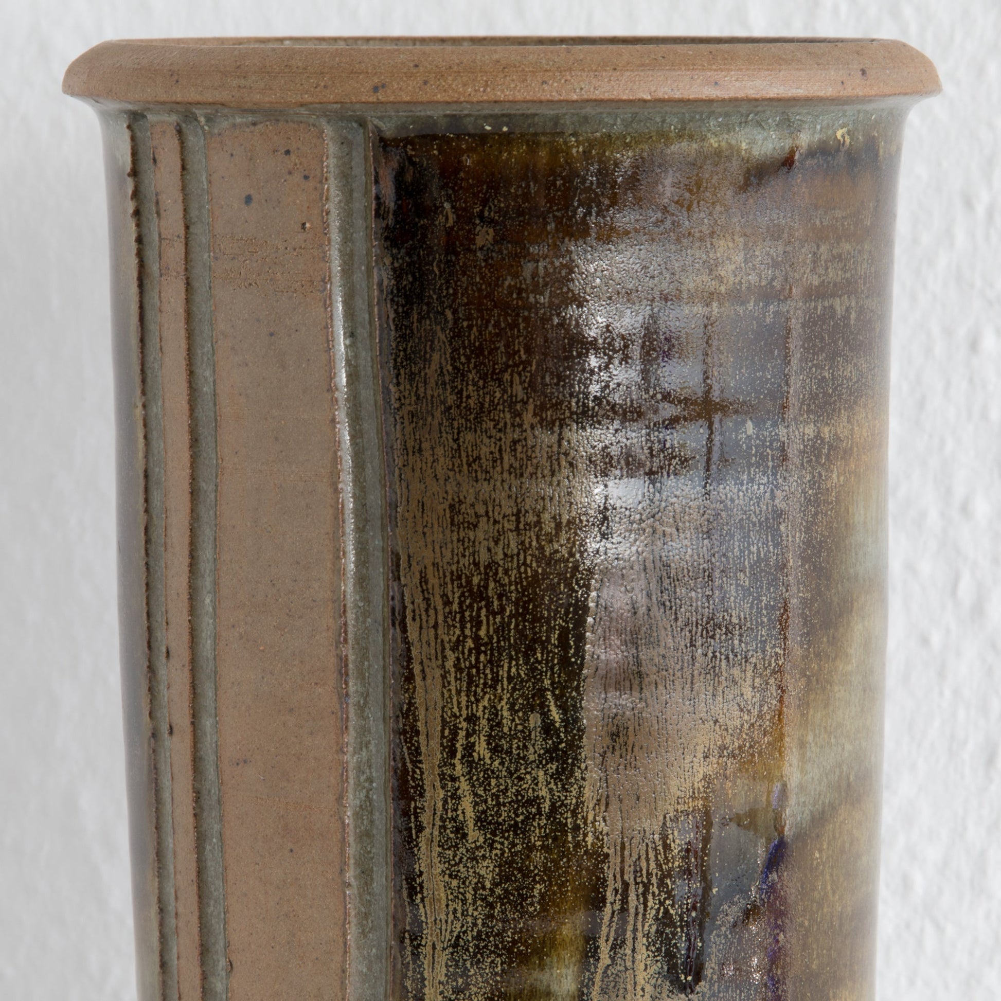 WÜRTZ Ceramics Large Brown Glazed Stoneware Vase Mollaris.com 
