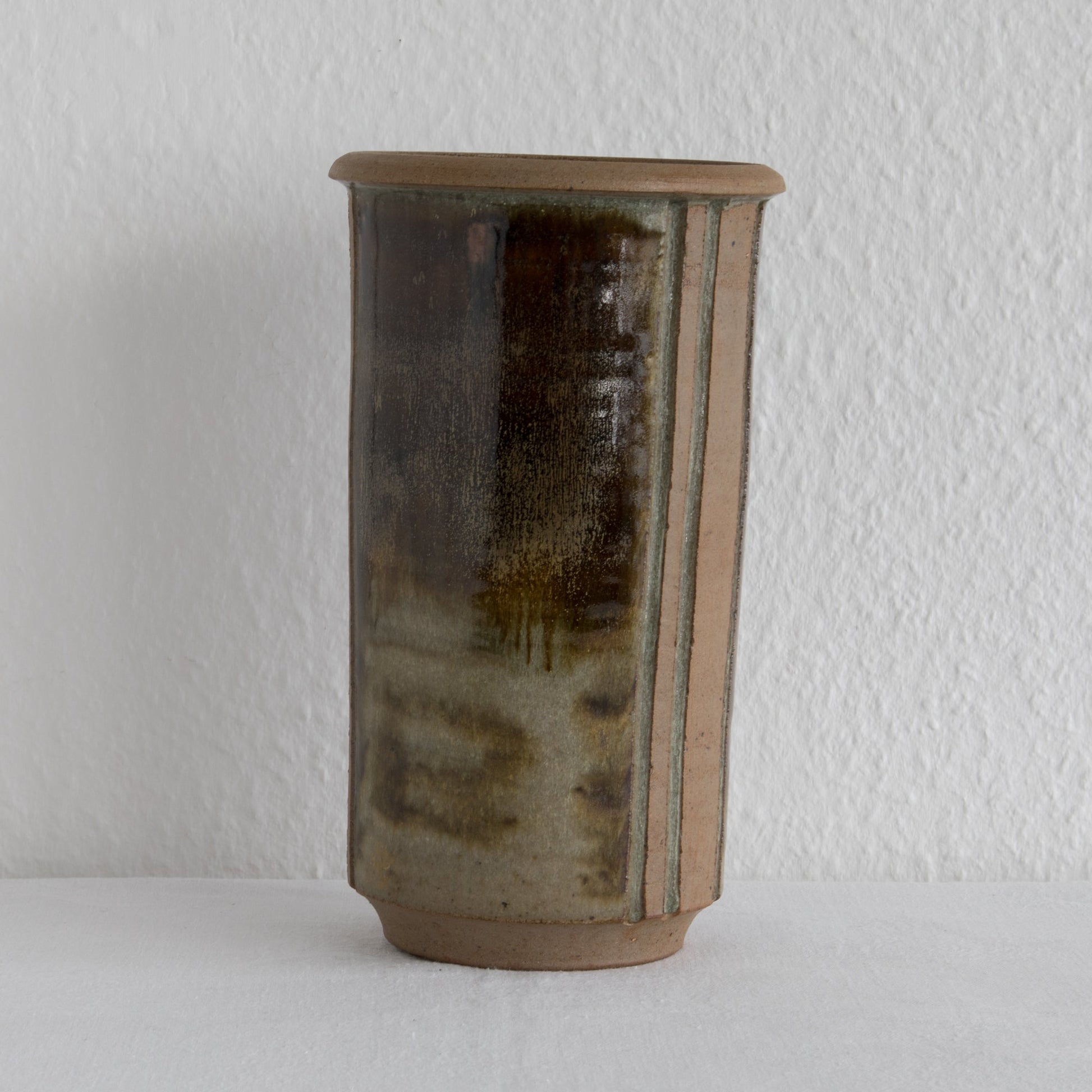 WÜRTZ Ceramics Large Brown Glazed Stoneware Vase Mollaris.com 