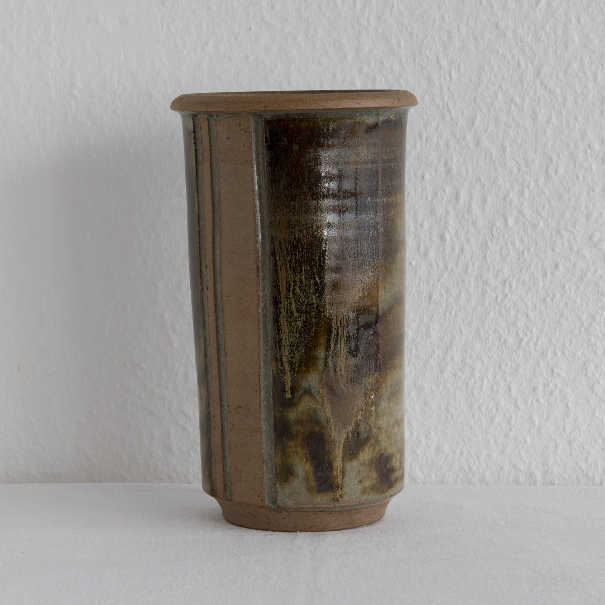 WÜRTZ Ceramics Large Brown Glazed Stoneware Vase Mollaris.com 