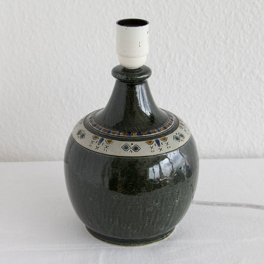 YNGVE BLIXT Höganäs Dark Green Glazed Stoneware Table Lamp Mollaris.com 