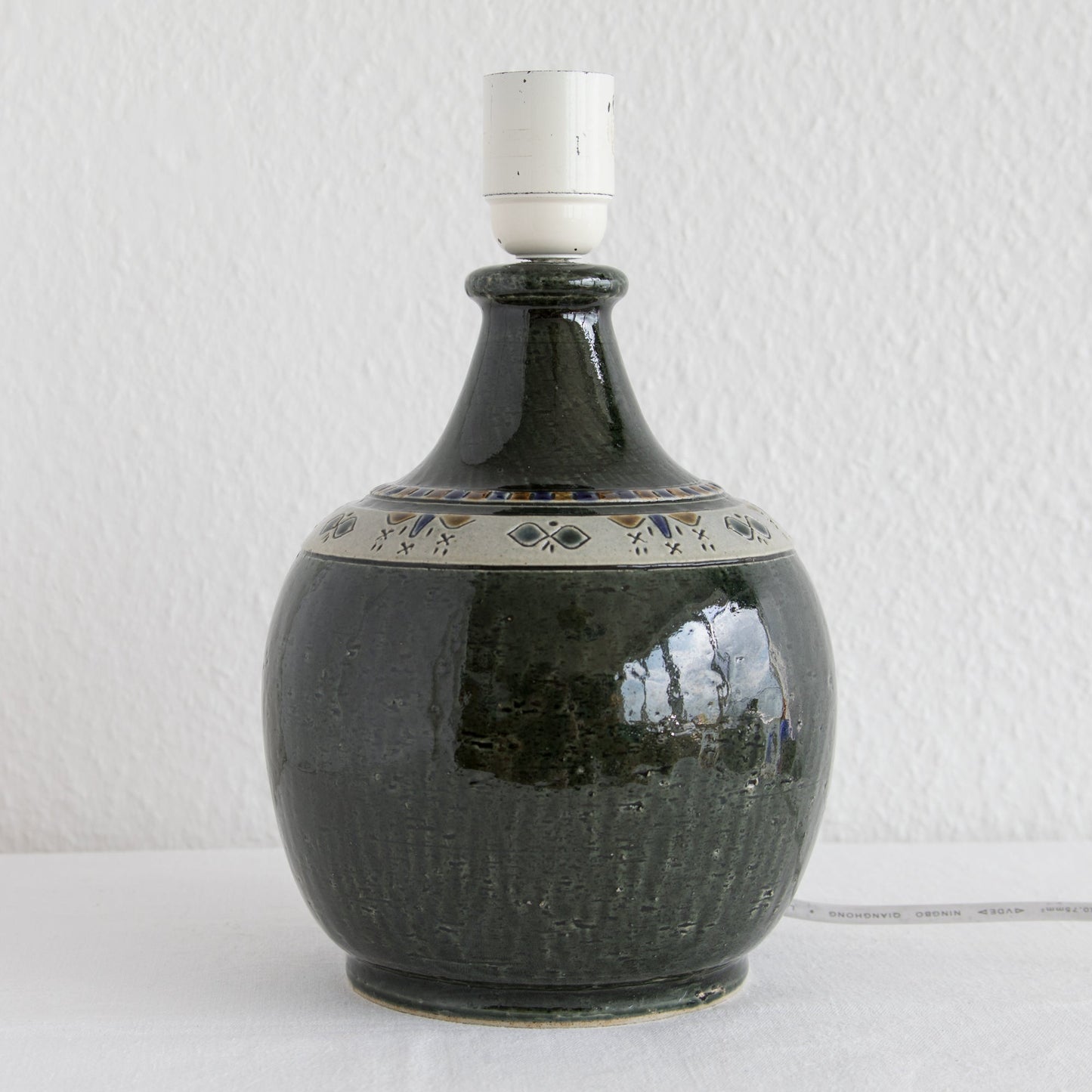 YNGVE BLIXT Höganäs Dark Green Glazed Stoneware Table Lamp Mollaris.com 